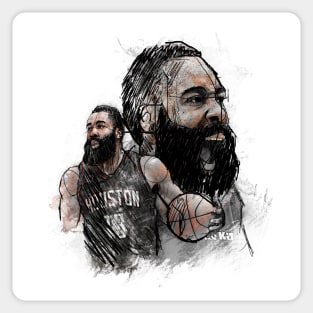 James Harden On Sketch Art Sticker